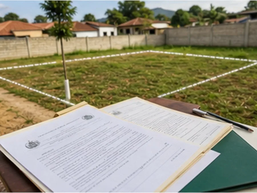 Documentação de usucapião com área demarcada