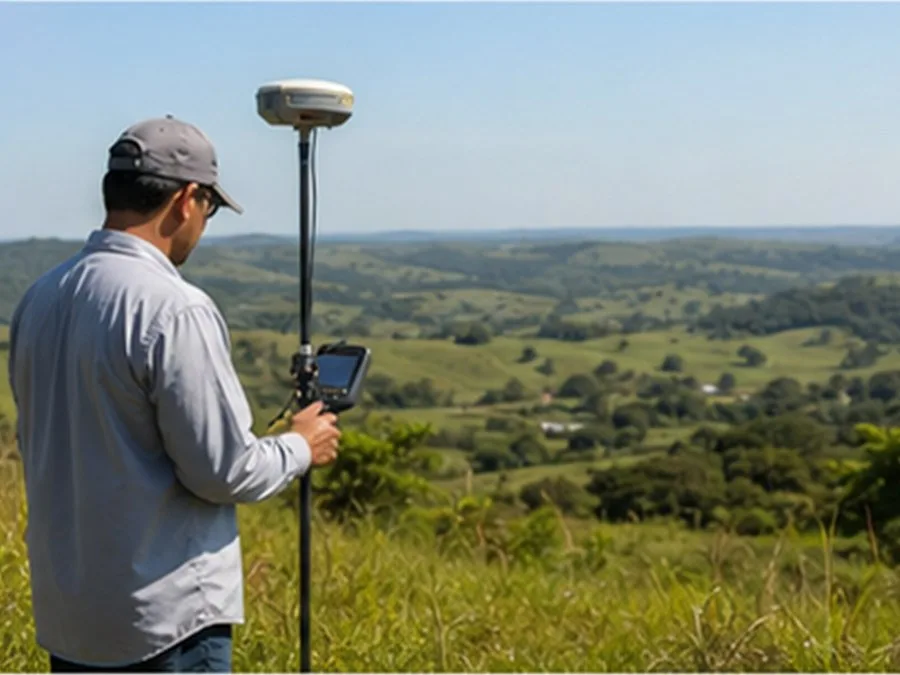 Georreferenciamento com receptor GNSS em área aberta
