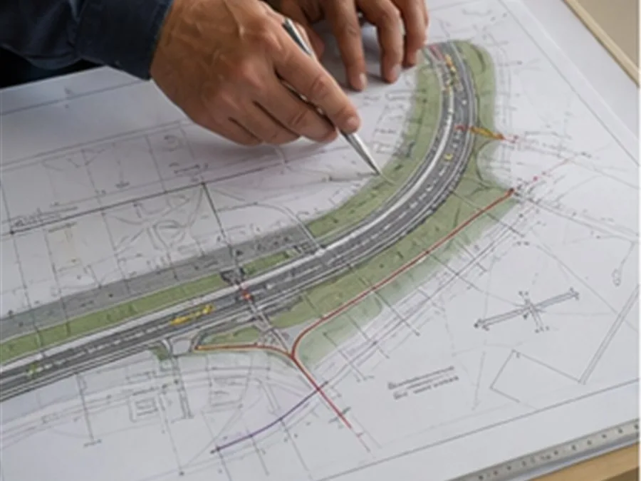 Regularização de acesso viário em planta técnica