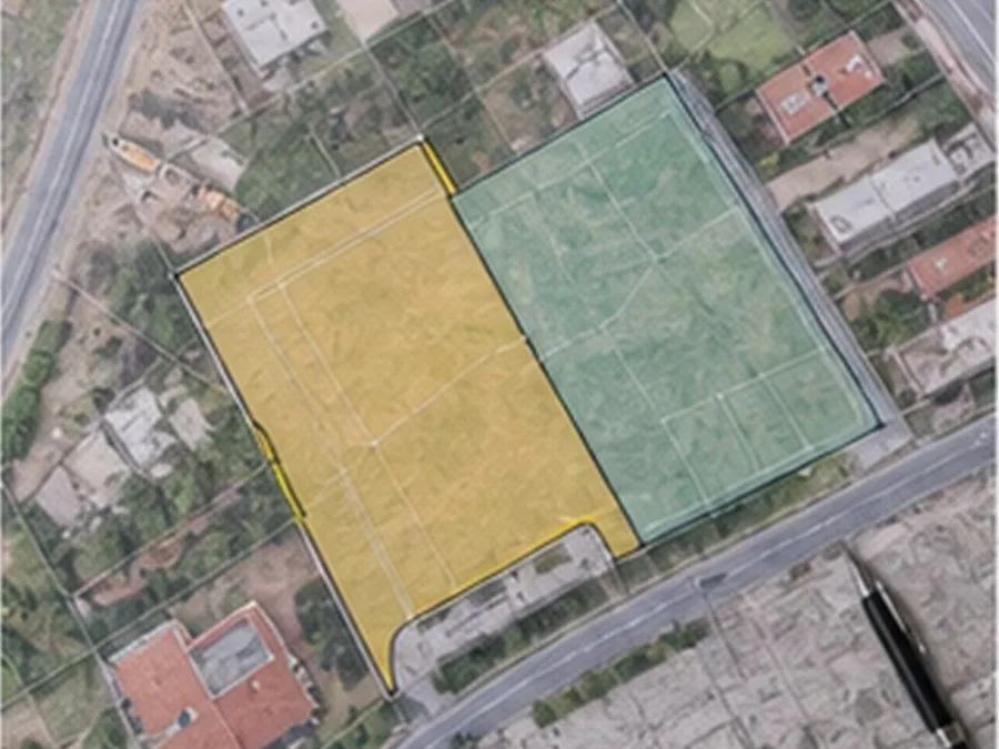 Unificação de duas áreas em imagem cadastral